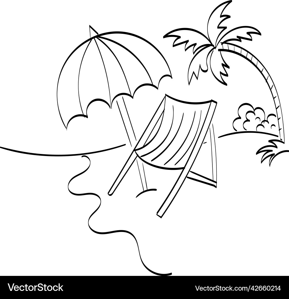 Palm tree line drawing for print Palm tree line drawing for print Vector Image