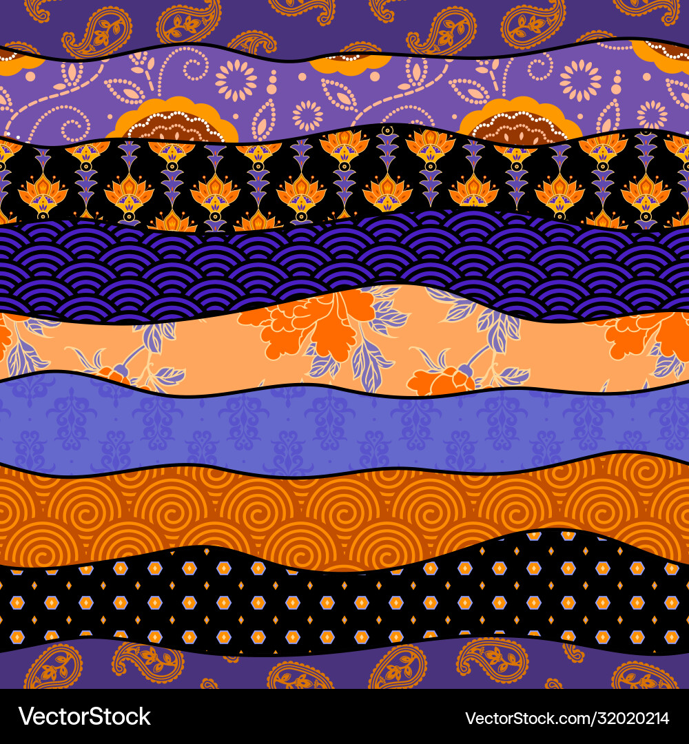 Patchwork textile pattern seamless quilting Vector Image