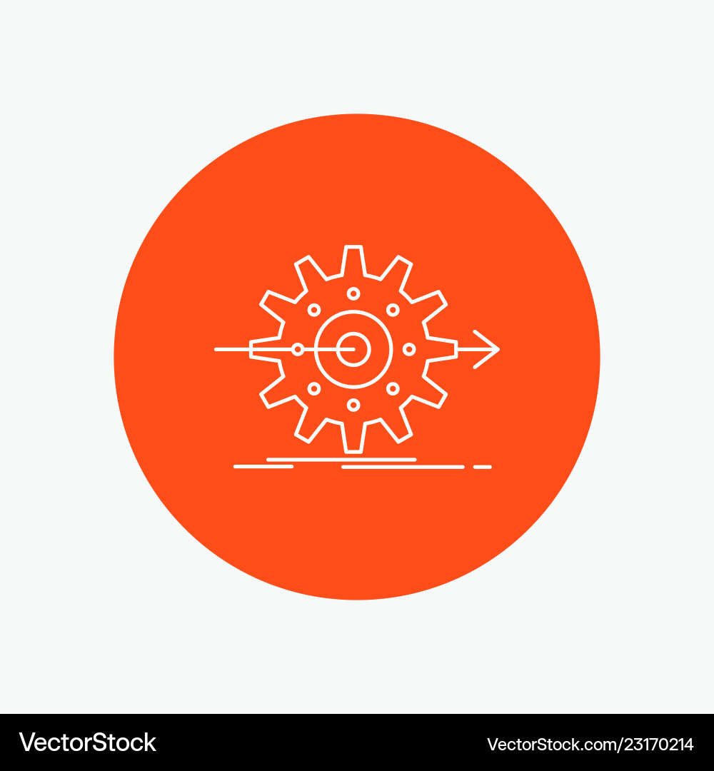 Performance progress work setting gear white line Performance progress work setting gear white line vector image