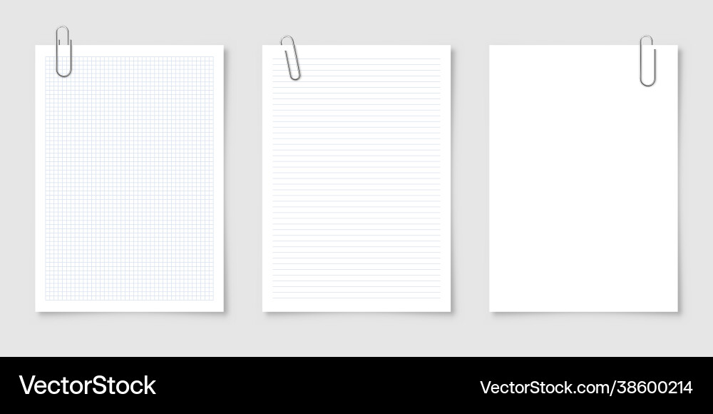 Realistic blank paper sheets in a4 format Realistic blank paper sheets in a4 format Vector Image