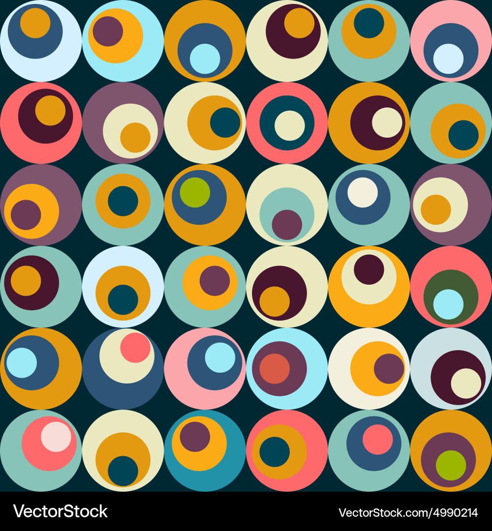 Retro circle seamless pattern vector image