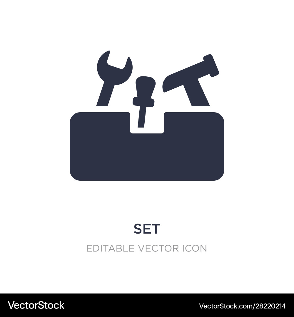 Set icon on white background simple element from Set icon on white background simple element from vector image