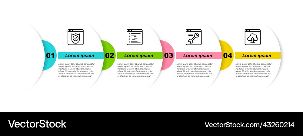 Set line browser with shield window setting Set line browser with shield window setting vector image