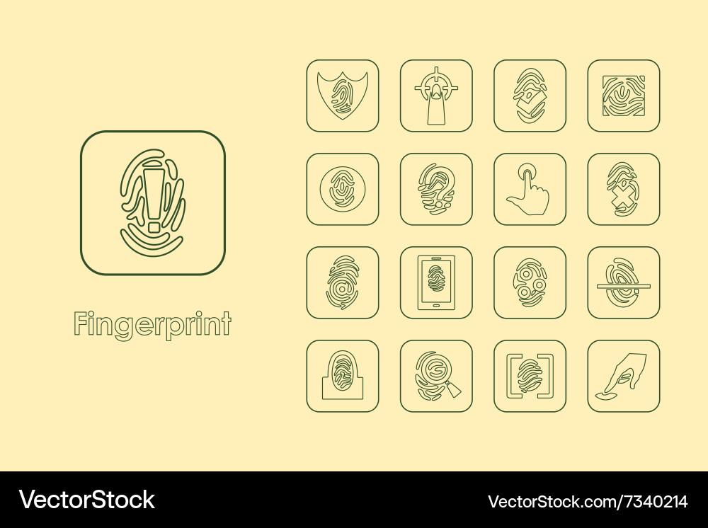 Set of fingerprint simple icons Vector Image