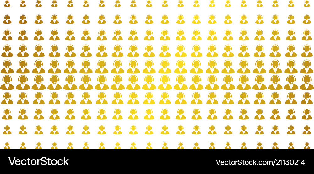 Support operator golden halftone effect Support operator golden halftone effect vector image