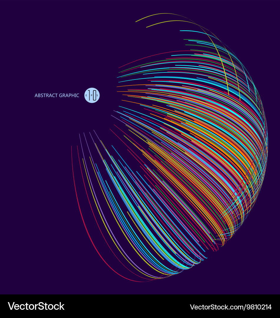 Three-dimensional sphere composed of multicolored vector image