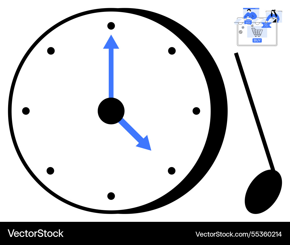 Time management concept with clock arrow Time management concept with clock arrow vector image