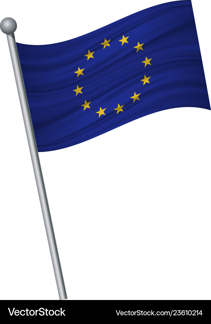 Waving der Flagge auf flagpole offizielle Farben Waving der Flagge auf flagpole offizielle Farben vektorbild