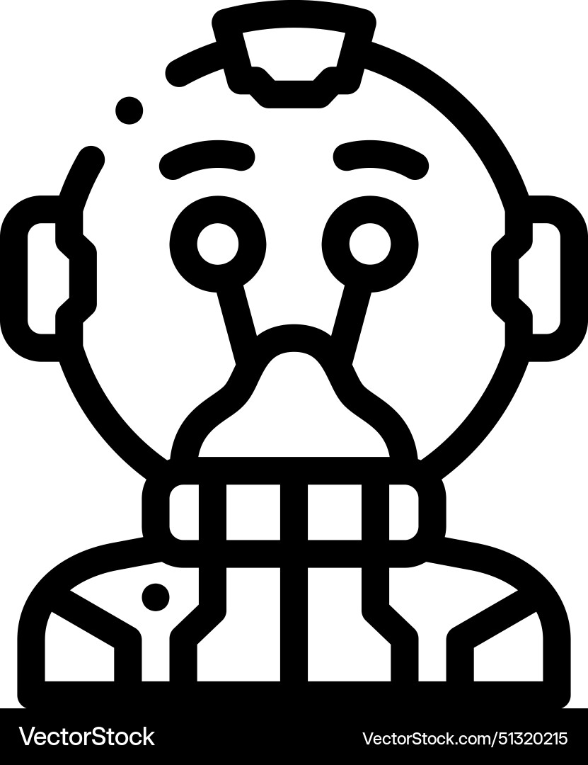 Alien icon thin linear style design isolated Alien icon thin linear style design isolated vector image