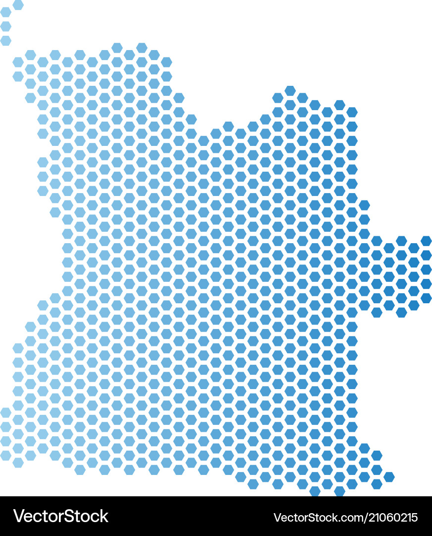 Angola map hexagonal mosaic vector image