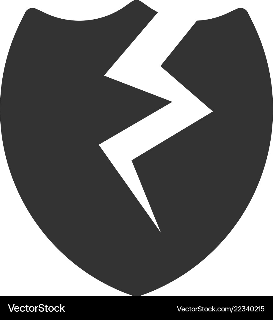 Broken shield icon Royalty Free Vector Image - VectorStock