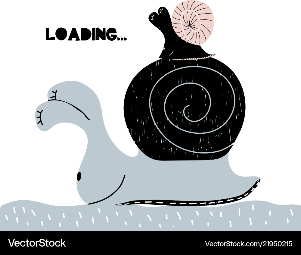 Card with lettering loading in scandinavian vector image