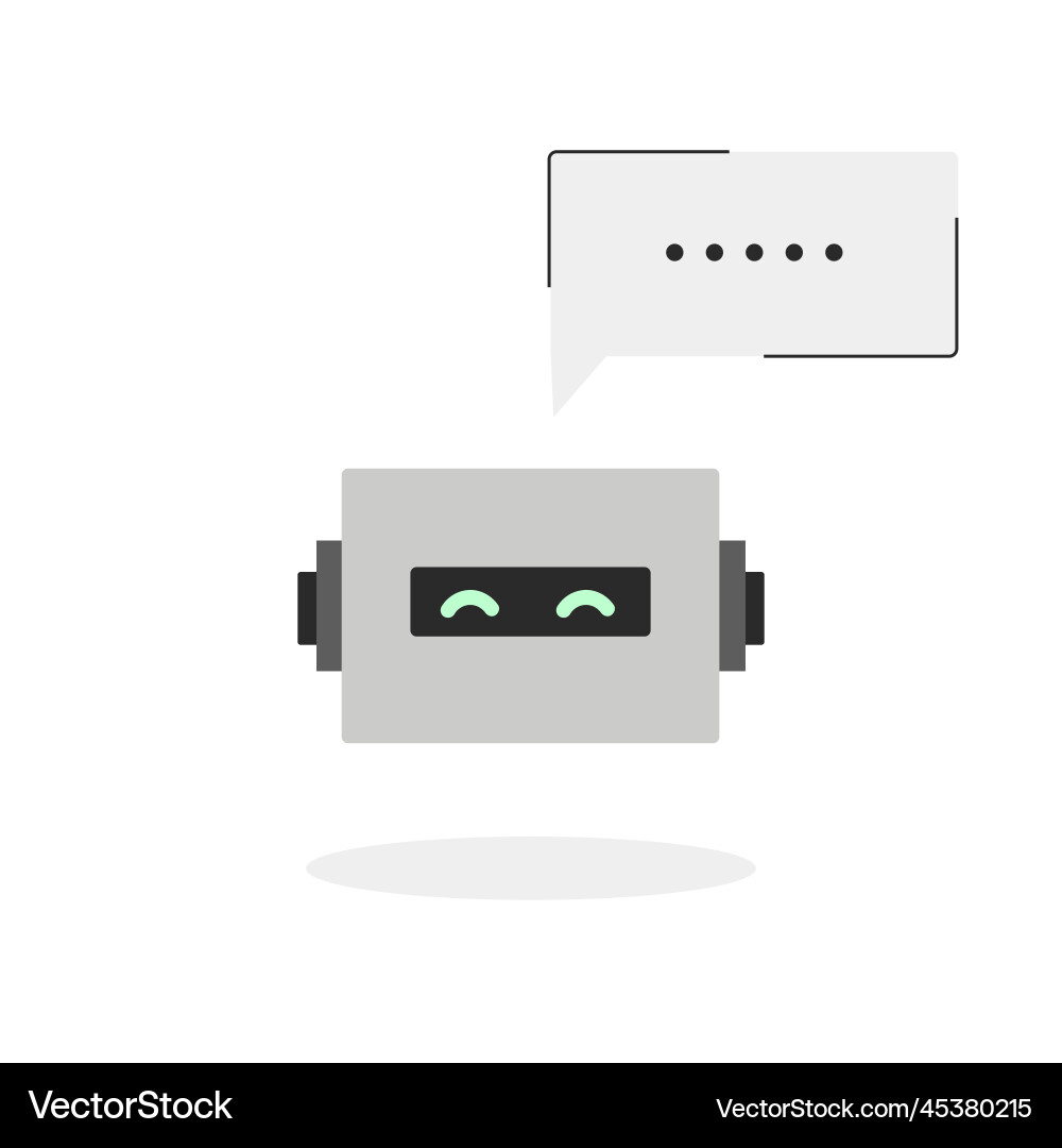 Chat bot isolated on white and speech bubble Chat bot isolated on white and speech bubble vector image
