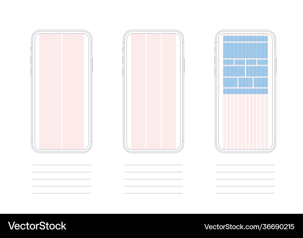 Column grid mobile phone screen display template vector image