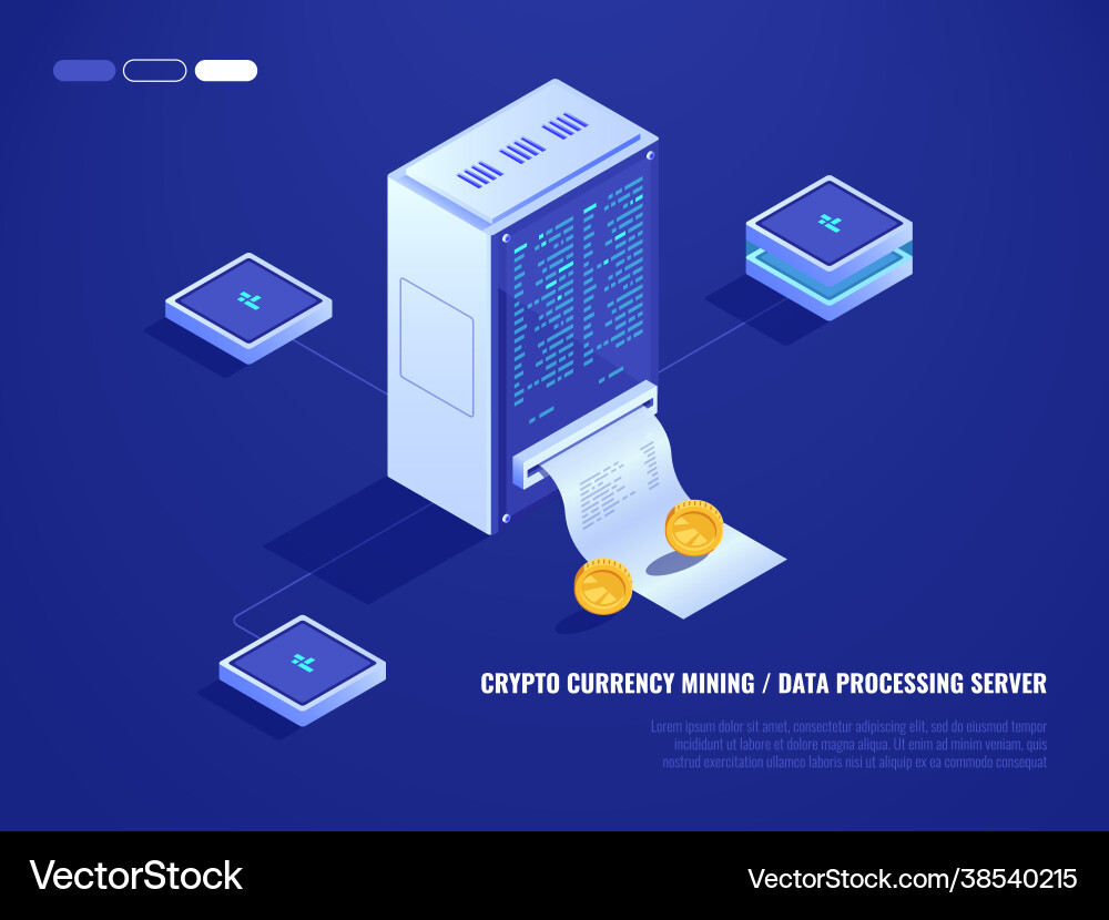 Data center mining crypto currency hardware Data center mining crypto currency hardware vector image