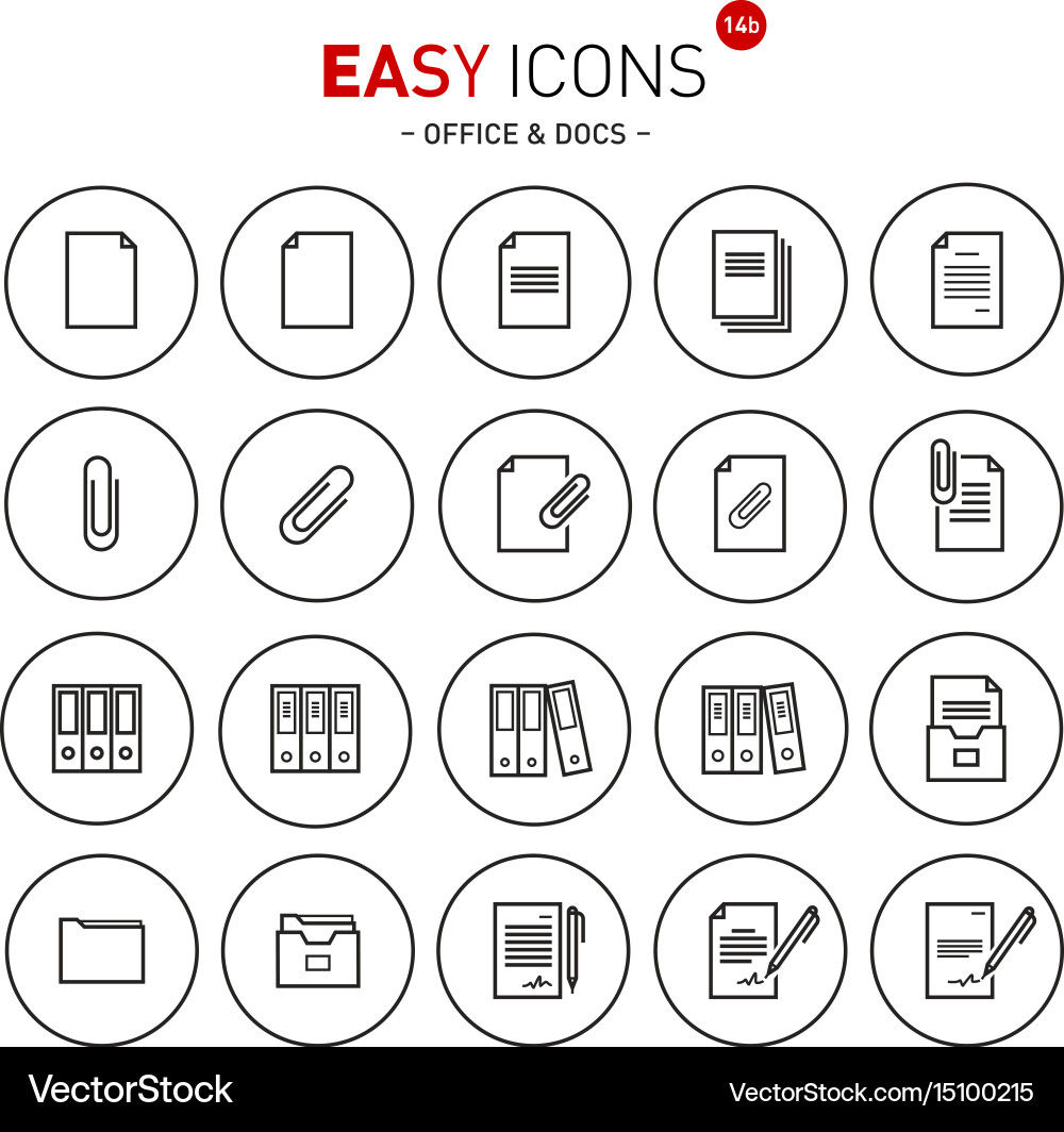 Easy icons 14b docs vector image
