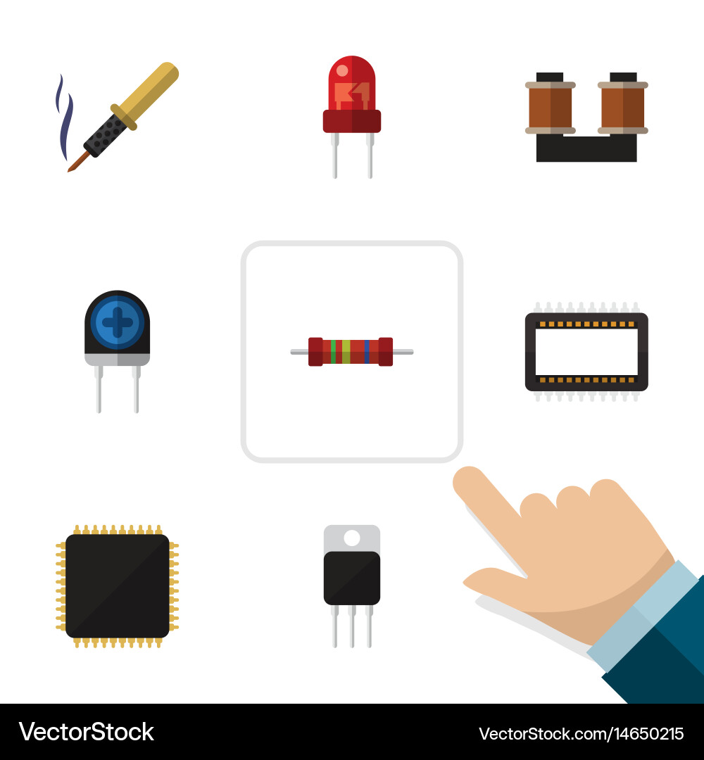 Flat device set of cpu transducer resistance vector image