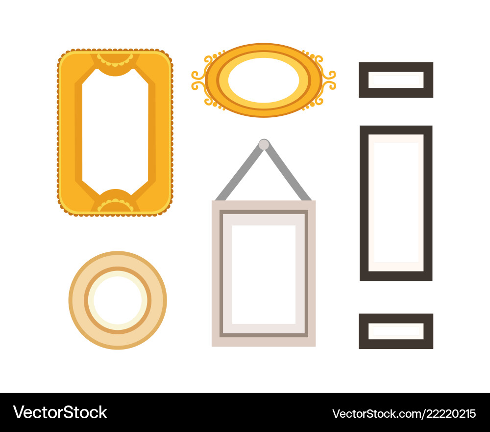 Frame gallery set collection rectangular Frame gallery set collection rectangular Vector Image