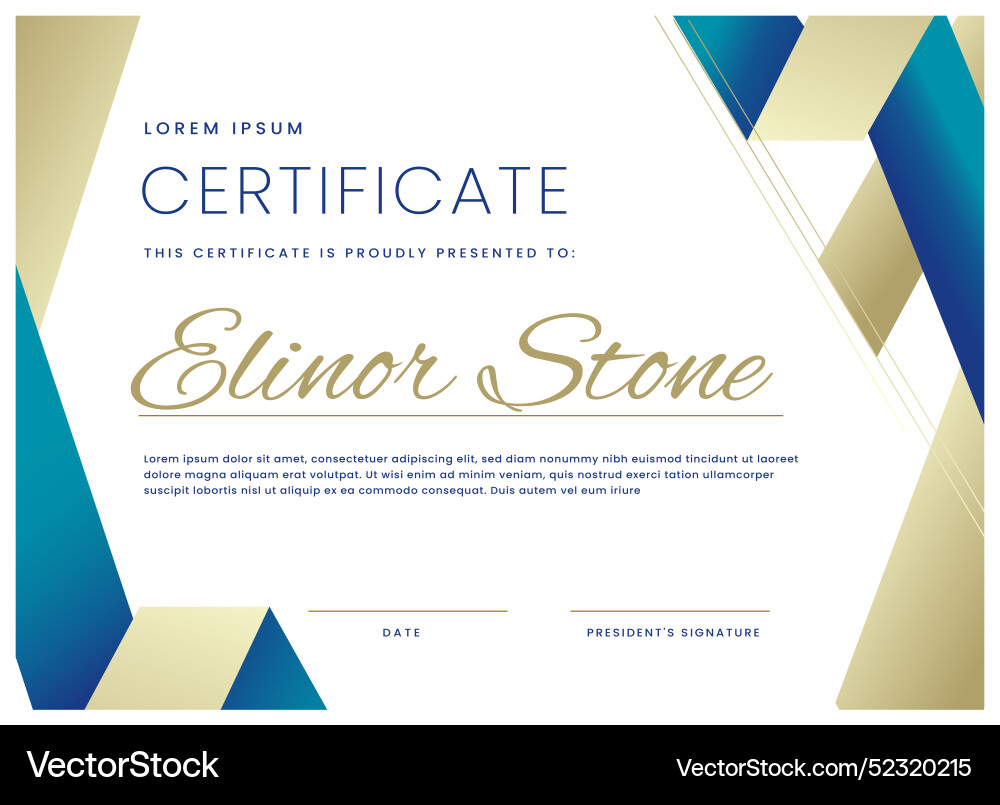 Gradient elegant style certificate Vector Image