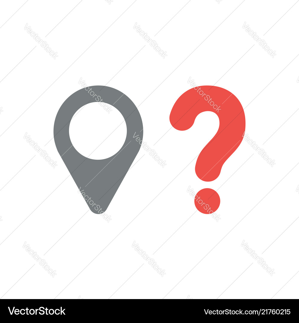 Icon concept of map pointer with question mark Icon concept of map pointer with question mark vector image