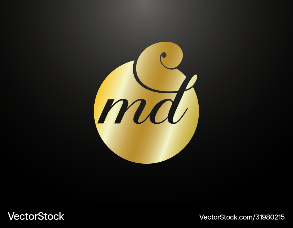 Initial monogram letter m d logo design template Vector Image