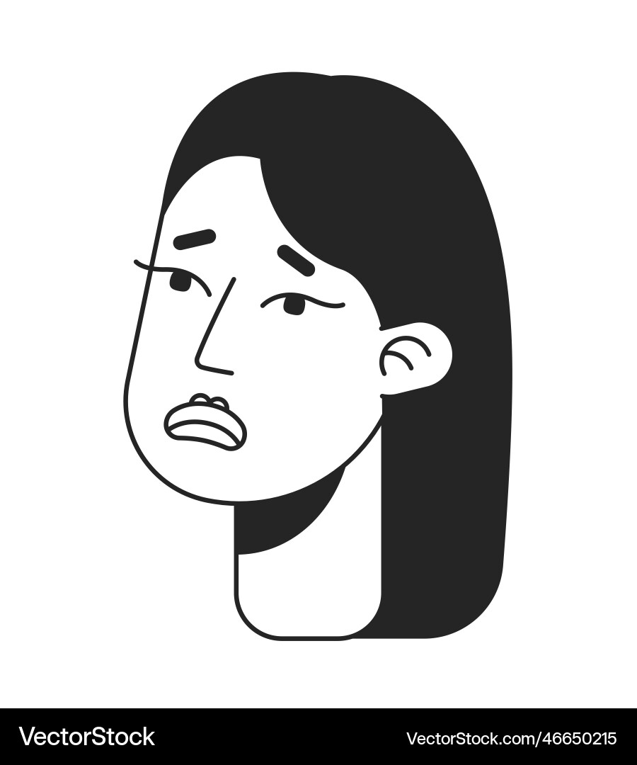 Lady feeling extremely sad monochromatic flat Lady feeling extremely sad monochromatic flat vector image