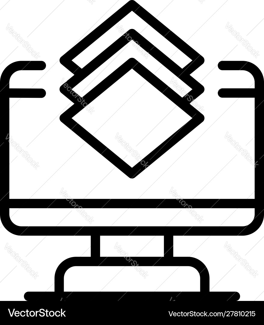 Layer editor computer icon outline style Layer editor computer icon outline style vector image