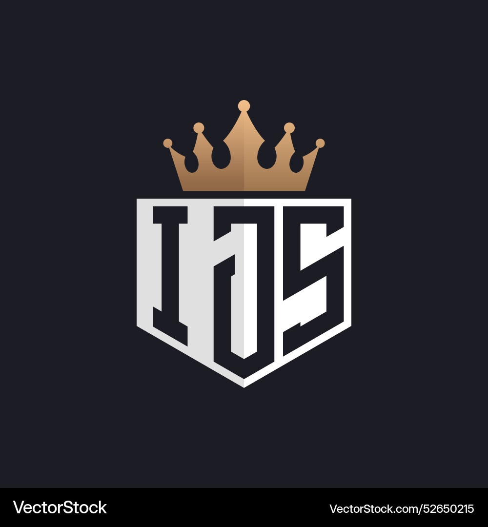 Luxury ijs logo with crown elegant initials – Royalty-Free Vector |  VectorStock, image size:1000x1080