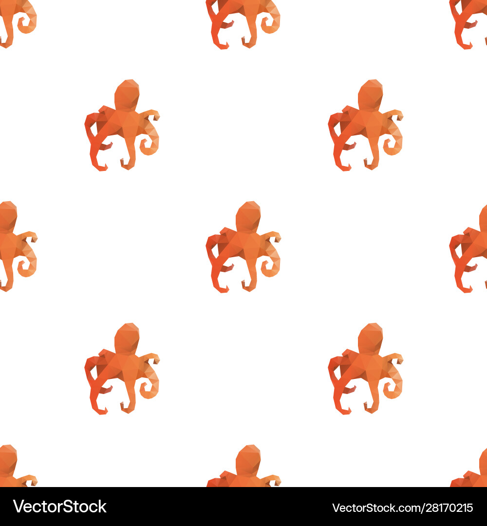 Octopus Triangle Seamless Pattern Vector Image