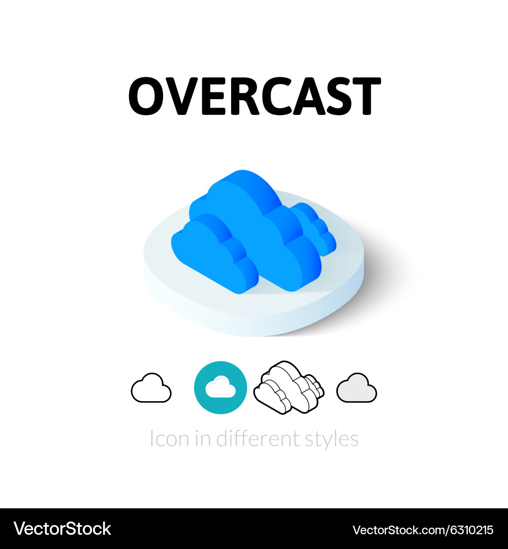 Overcast icon in different style vector image