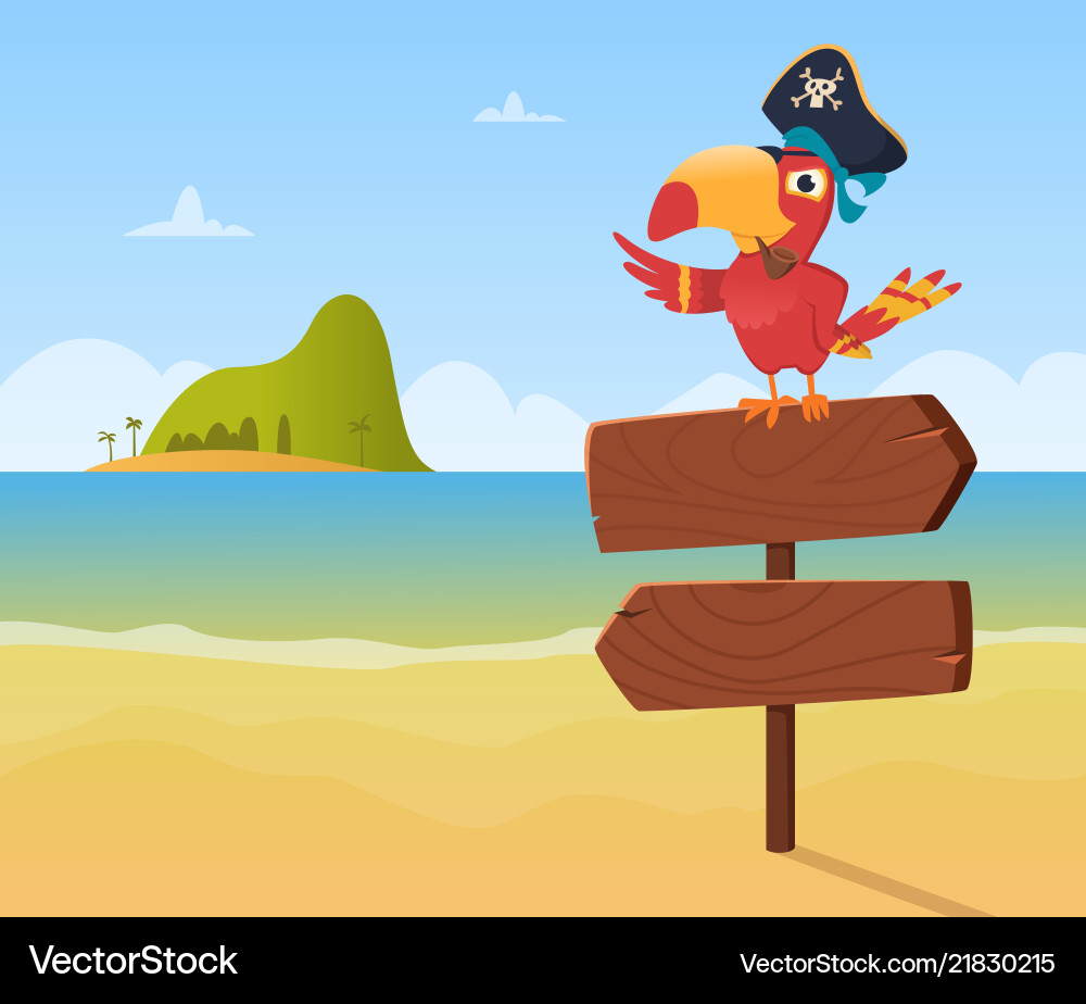 Pirate Papagei lustige farbige Vogel arara sitzen Pirate Papagei lustige farbige Vogel arara sitzen vektorbild