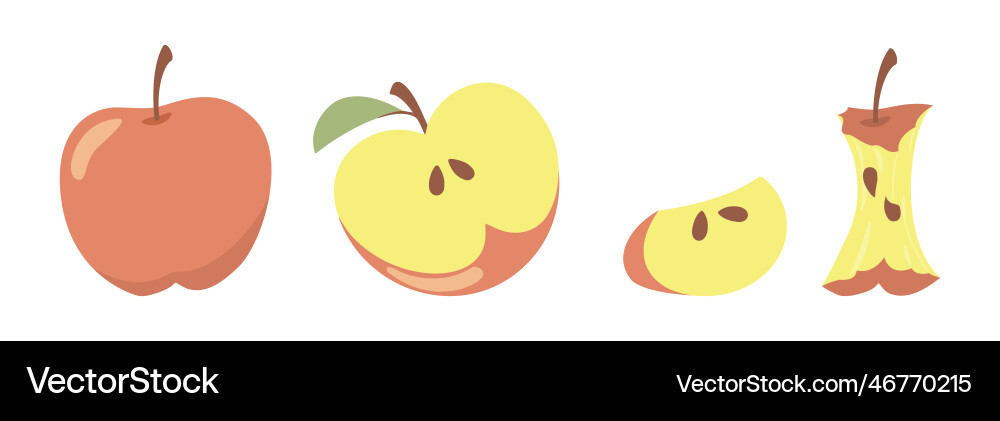 Red apples set Red apples set vector image