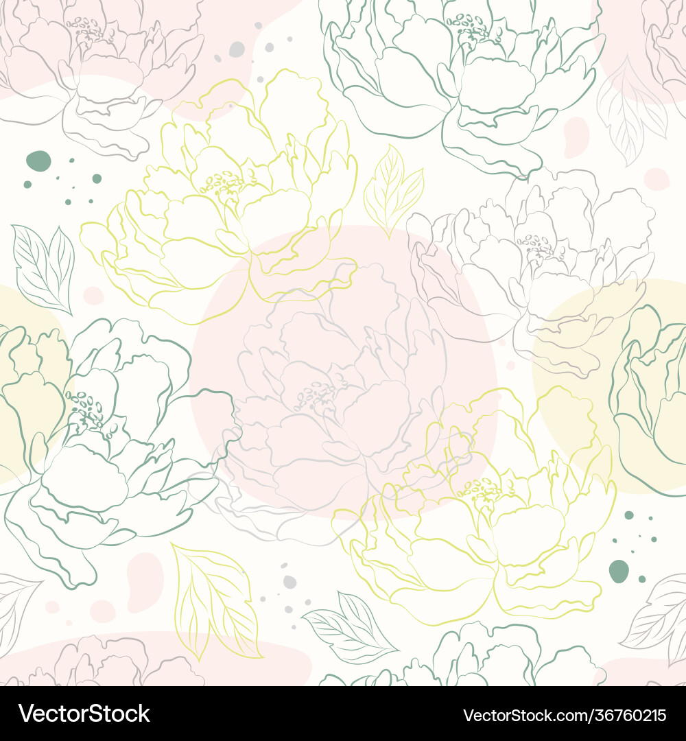 Seamless pattern with flowers in pastel Seamless pattern with flowers in pastel Vector Image