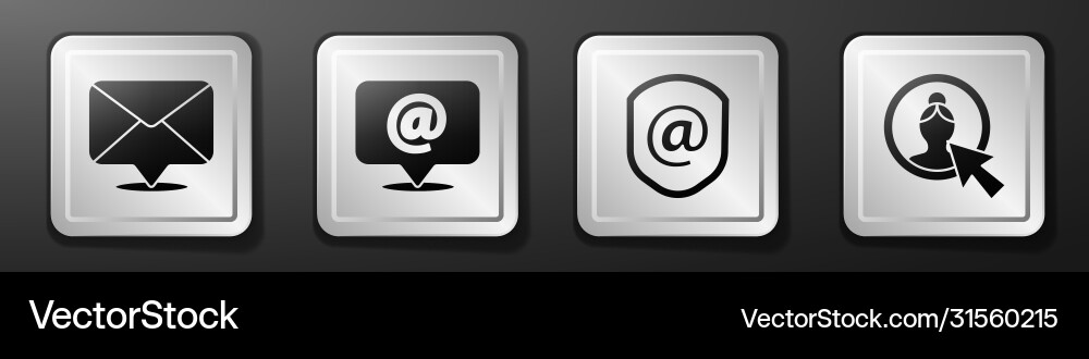 Set envelope mail and e-mail shield vector image
