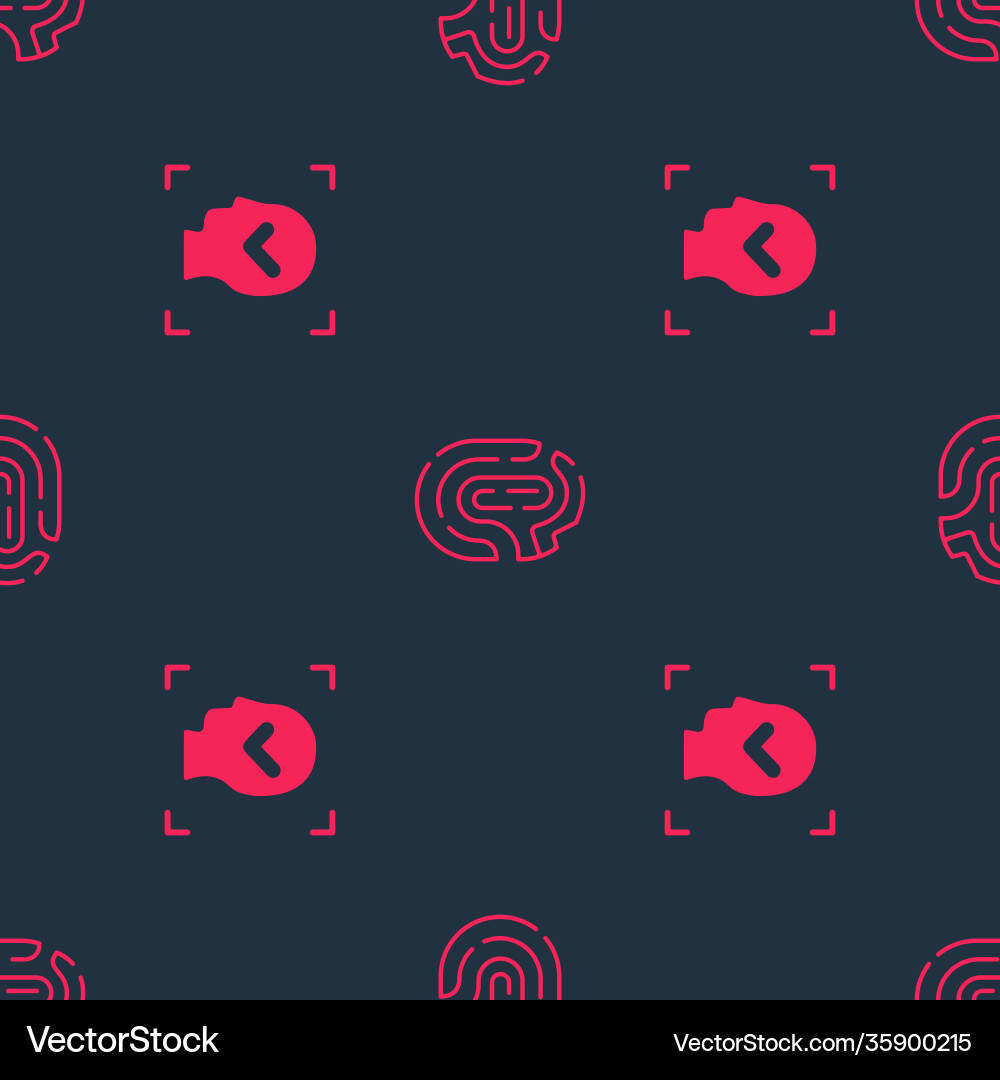 Set face recognition and fingerprint on seamless Vector Image