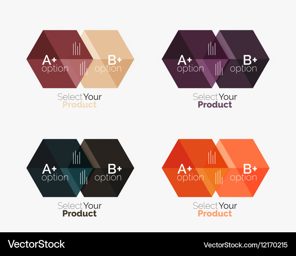 Set of business hexagon layouts with text Vector Image