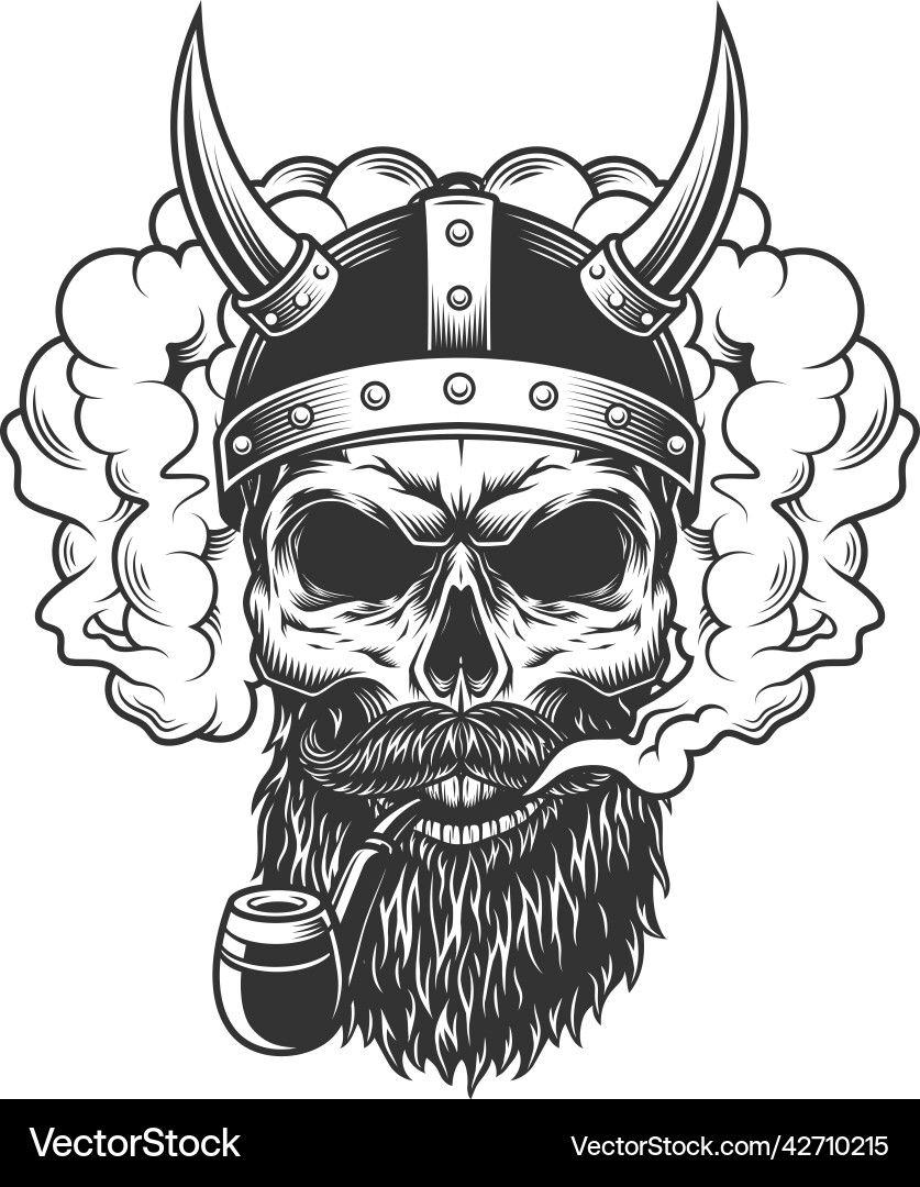 Skull in smoke cloud Vector Image
