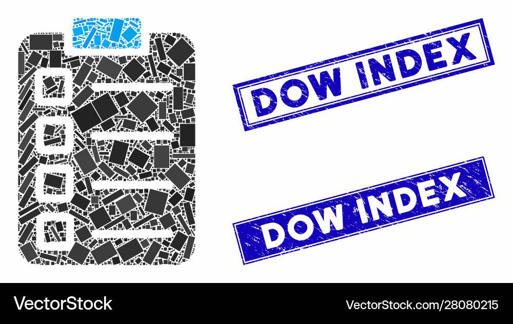 Test tasks mosaic and scratched rectangle dow Vector Image
