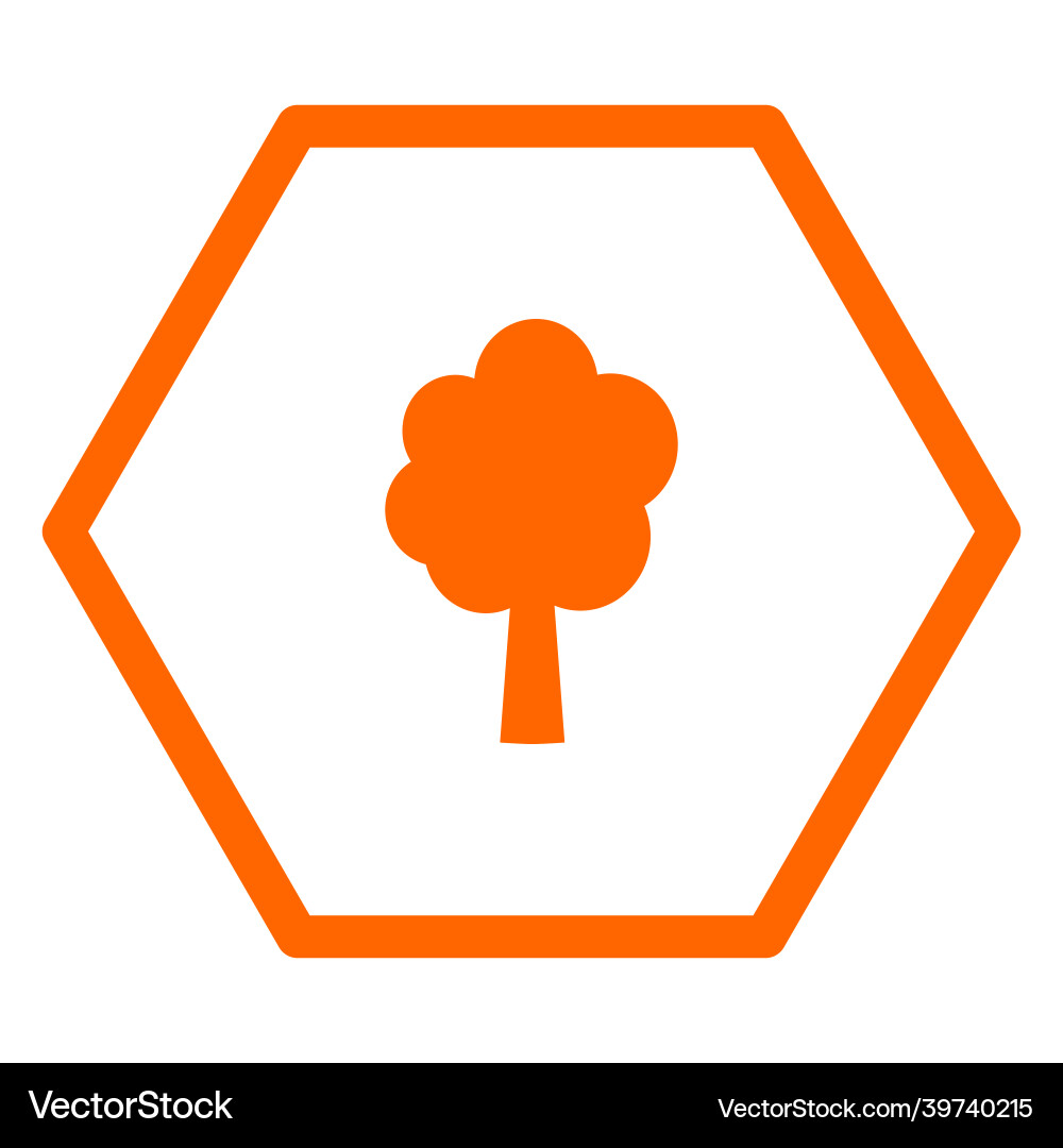 Tree and hexagon Vector Image