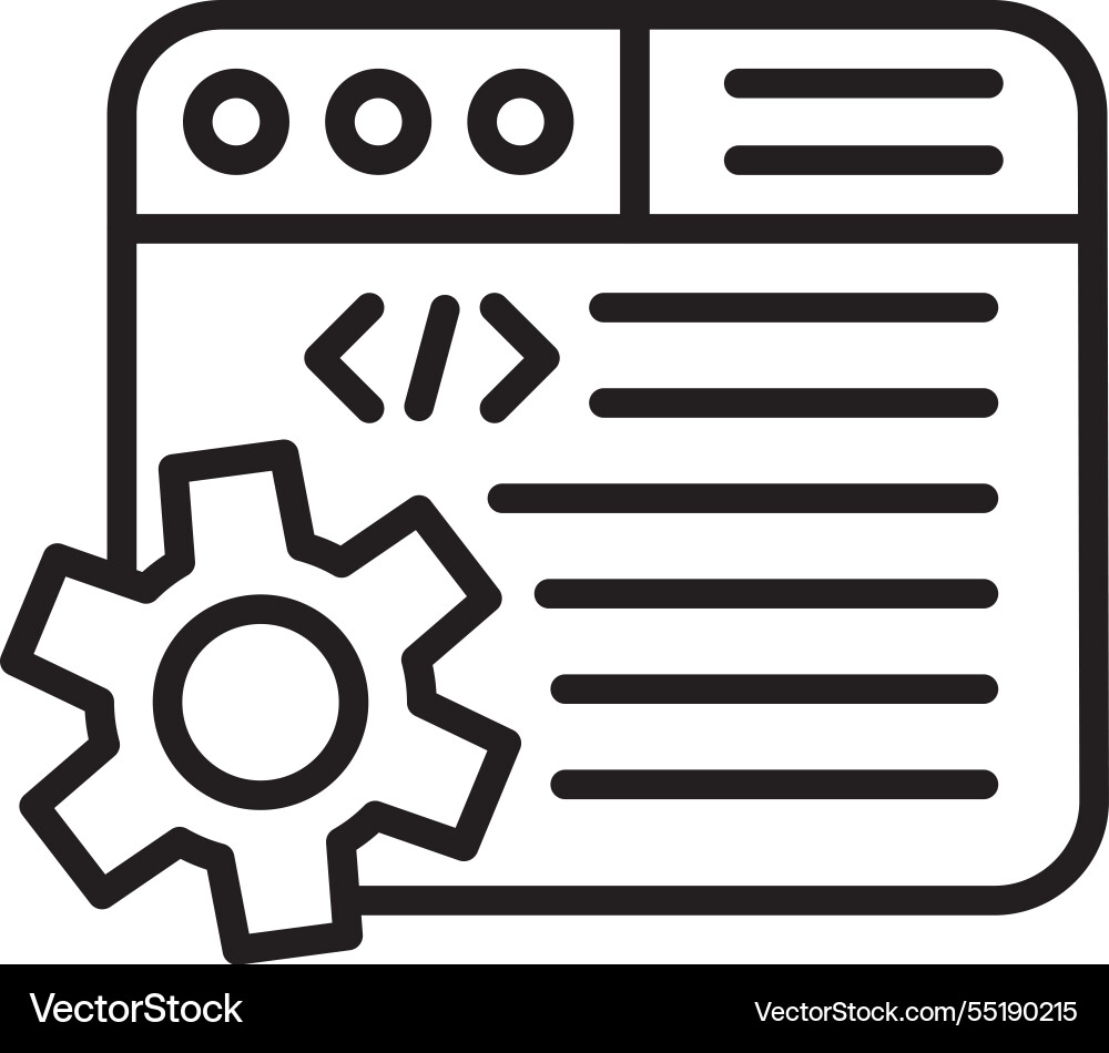 Web programming line icon design Vector Image