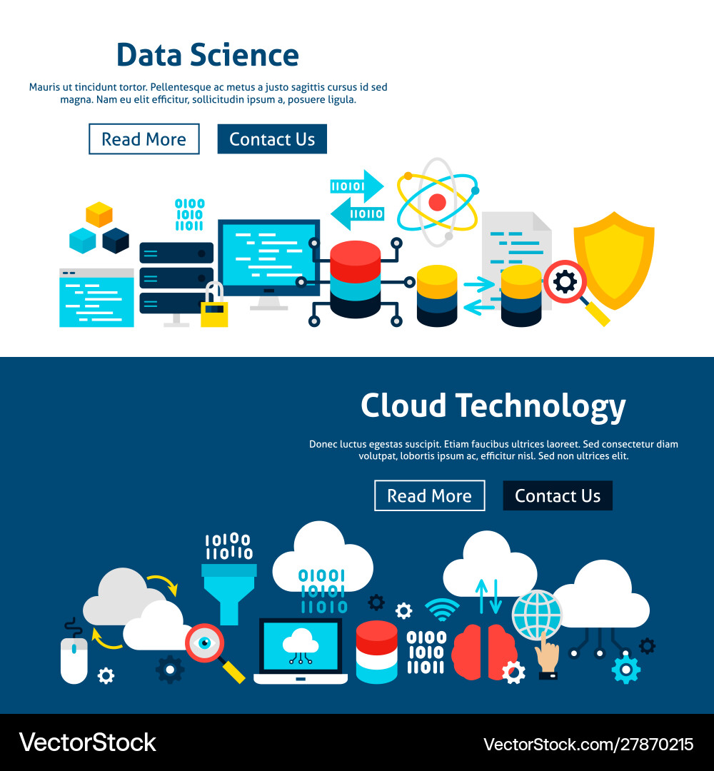 Website data science banners Vector Image
