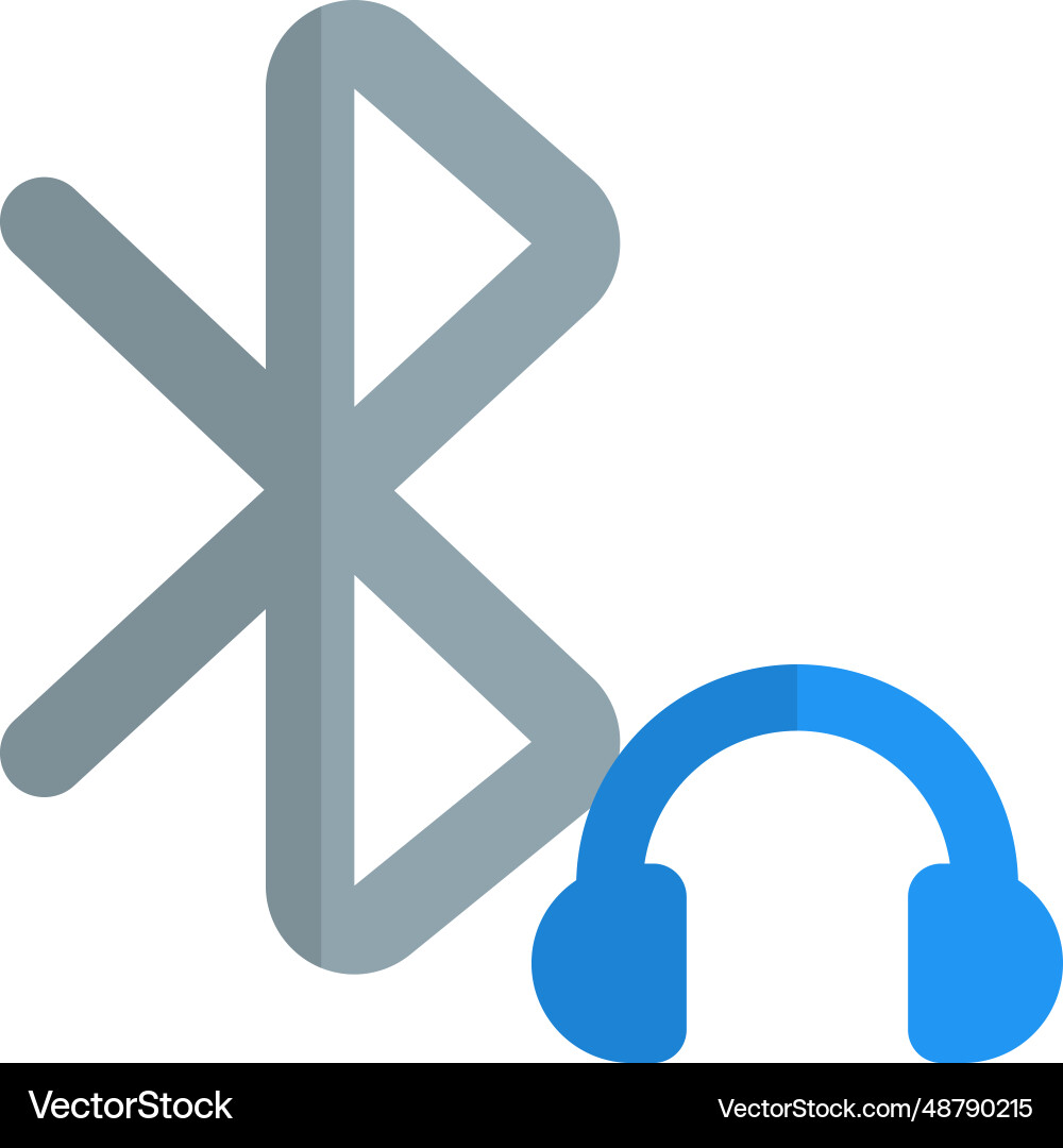 Wireless headset connected with device vector image