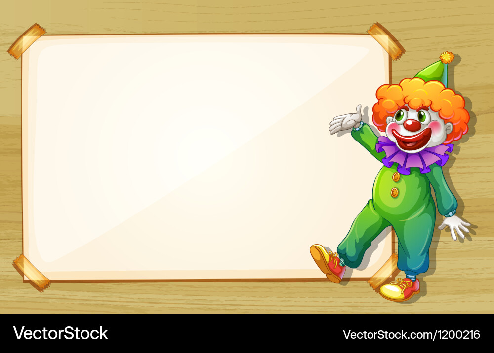 A clown showing the empty board Vector Image