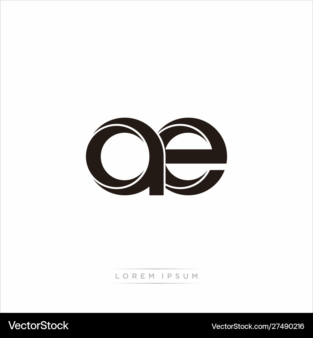 Ae initial letter split lowercase modern monogram Vector Image