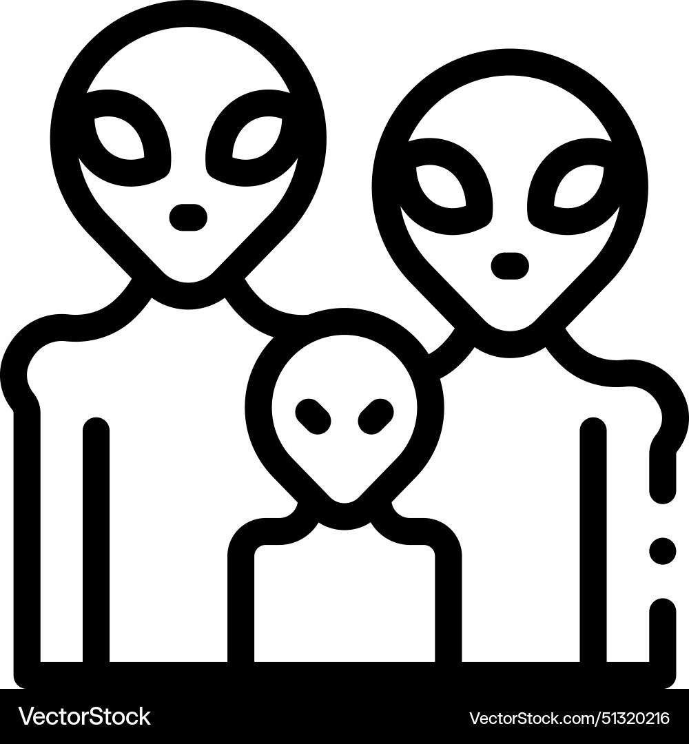 Alien icon thin linear style design isolated Alien icon thin linear style design isolated vector image