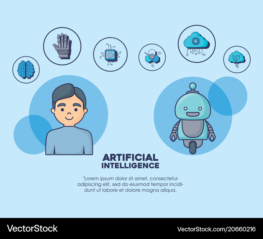Artificial intelligence design Artificial intelligence design Vector Image