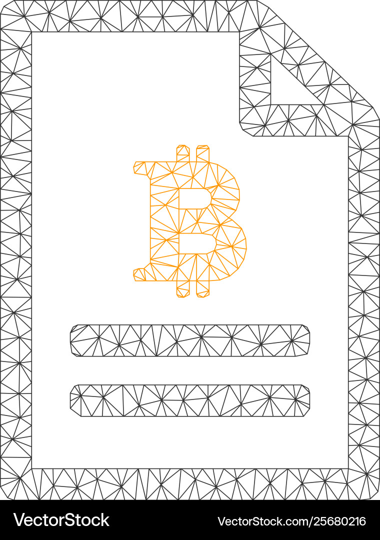 Bitcoin price page mesh wire frame model Bitcoin price page mesh wire frame model vector image