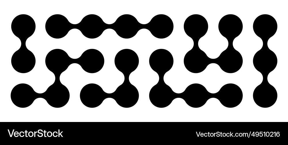 Black metaball set liquid connected blobs morph Vector Image