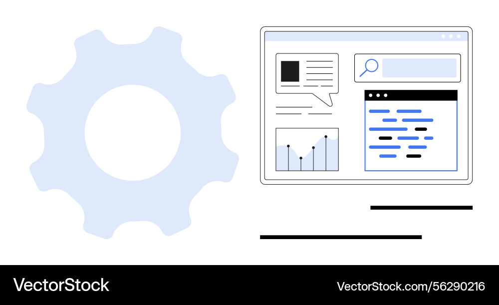 Data analysis concept with web browser interface Data analysis concept with web browser interface vector image