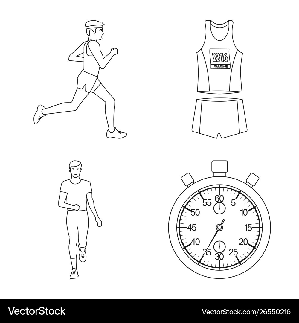 Design exercise and sprinter icon set vector image